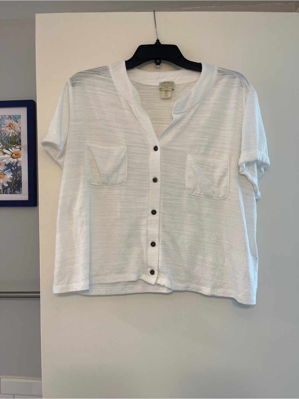 Telluride Clothing Company White Short-Sleeve Button-Down Pocket Shirt Large